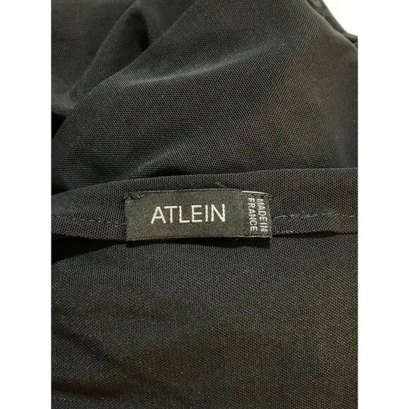 Atlein Asymmetric Black Draped Cutout Dress Size 36 FR / US 4 - Picture 5 of 6